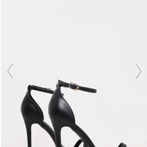 PrettyLittleThing Enna Black Strap Heeled Sandals - Picture 3 of 6